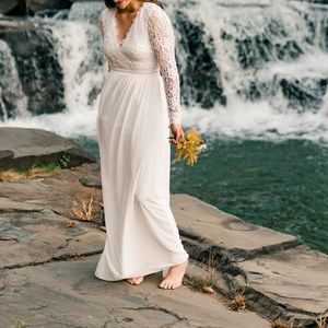 Awaken My Love White Long Sleeve Lace Maxi Dress